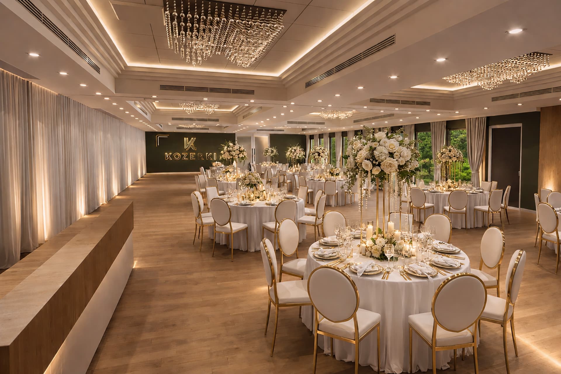 Hotel Kozerki — sala bankietowa i otoczenie